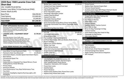 2020 RAM 1500 Laramie Crew Cab 4x4 5'7" Box