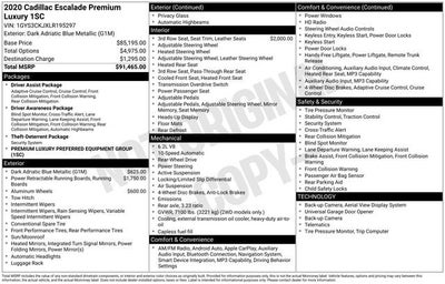 2020 Cadillac Escalade Premium Luxury