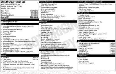 2026 Hyundai TUCSON SEL