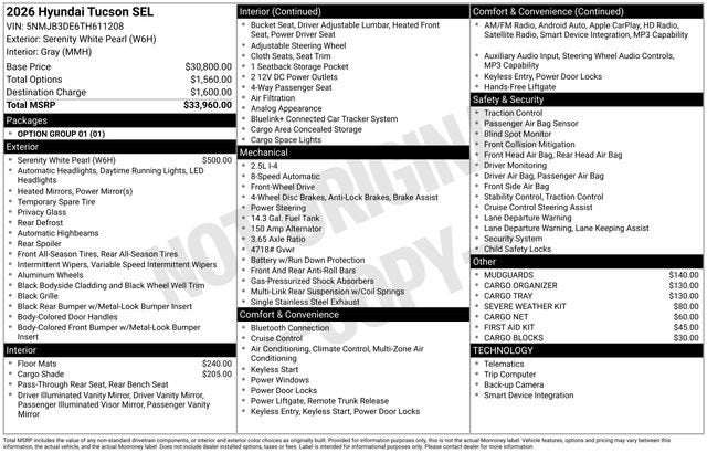 2026 Hyundai TUCSON SEL