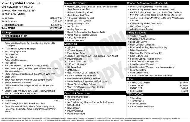 2026 Hyundai TUCSON SEL
