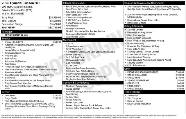 2026 Hyundai TUCSON SEL