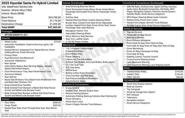2025 Hyundai SANTA FE HYBRID Limited