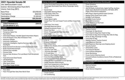 2021 Hyundai SONATA SE