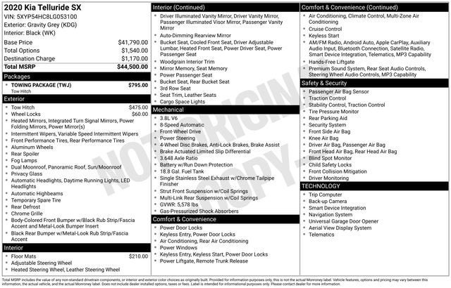 2020 Kia Telluride SX