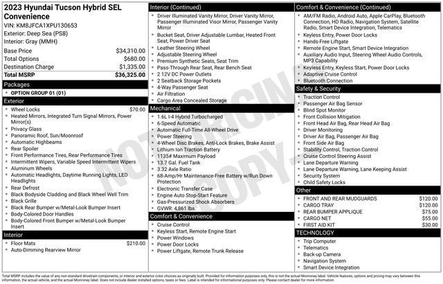 2023 Hyundai TUCSON HYBRID SEL Convenience