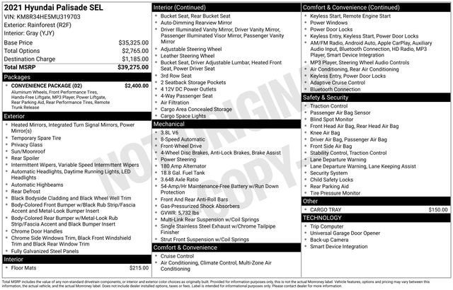 2021 Hyundai PALISADE SEL