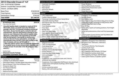 2012 Chevrolet Cruze LT w/1LT