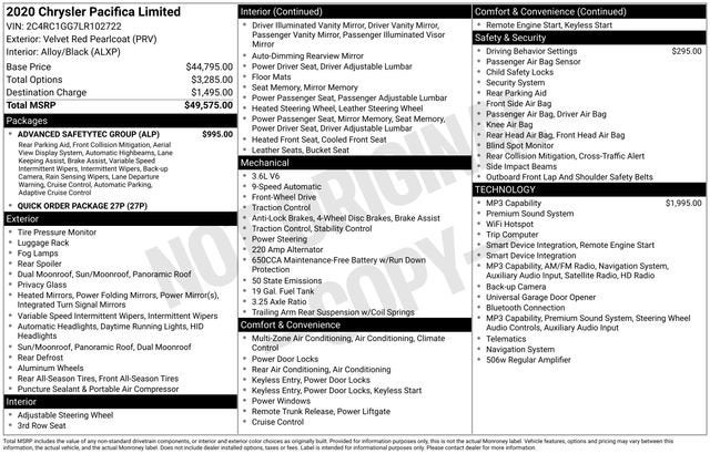 2020 Chrysler Pacifica Limited