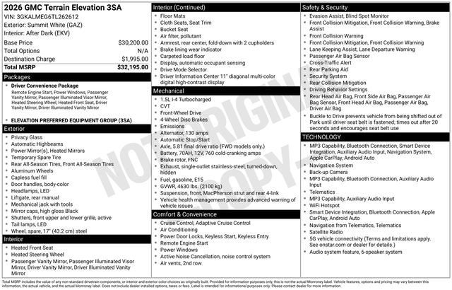 2026 GMC Terrain Elevation