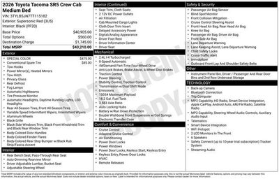2026 Toyota Tacoma 4WD SR5