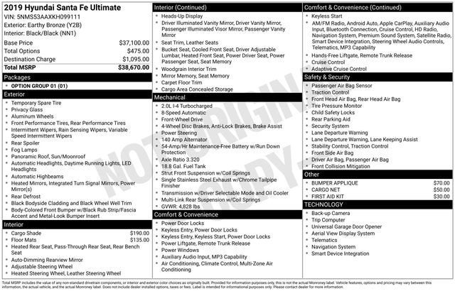 2019 Hyundai SANTA FE Ultimate