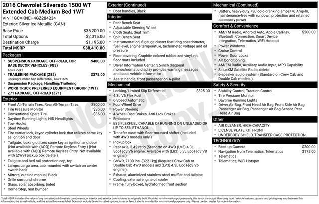 2016 Chevrolet Silverado 1500 Work Truck