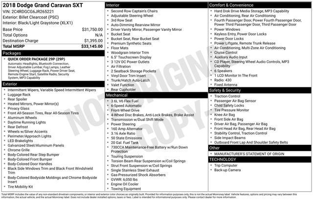 2018 Dodge Grand Caravan SXT