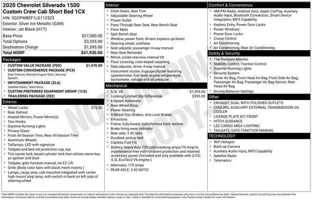 2020 Chevrolet Silverado 1500 Custom