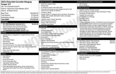 2023 Chevrolet Corvette Stingray 1LT
