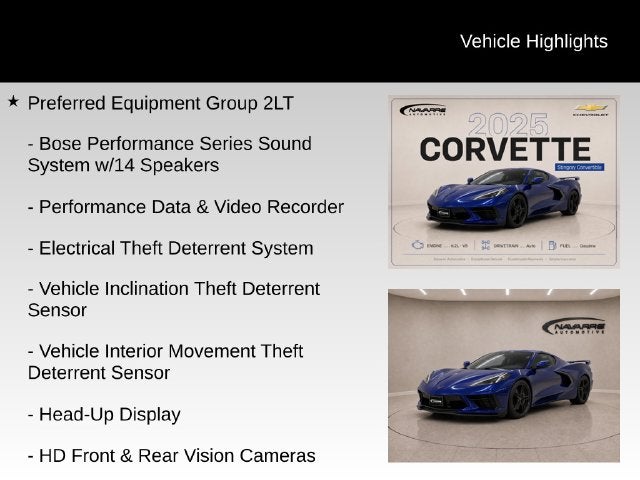 2025 Chevrolet Corvette Stingray 2LT