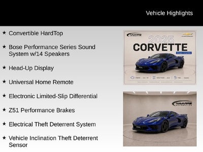 2025 Chevrolet Corvette Stingray 2LT