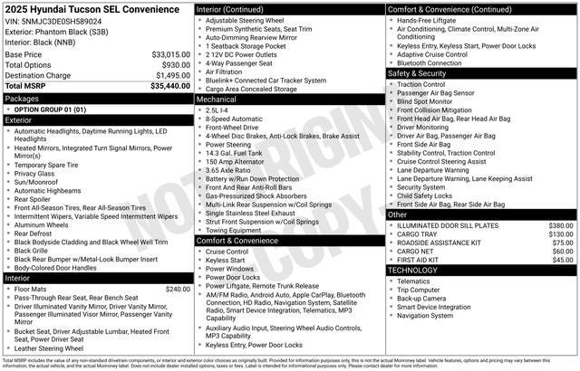 2025 Hyundai TUCSON SEL Convenience