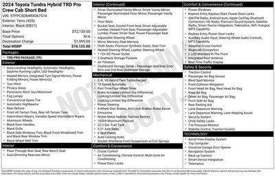 2024 Toyota Tundra Hybrid TRD Pro