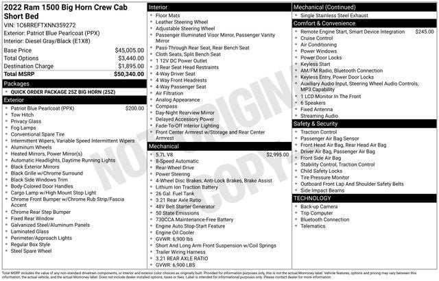 2022 RAM 1500 Big Horn/Lone Star