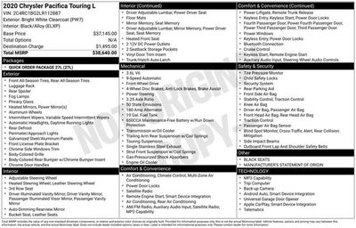2020 Chrysler Pacifica Touring L