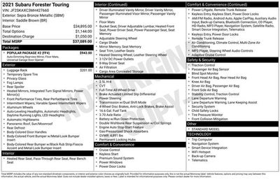 2021 Subaru Forester Touring