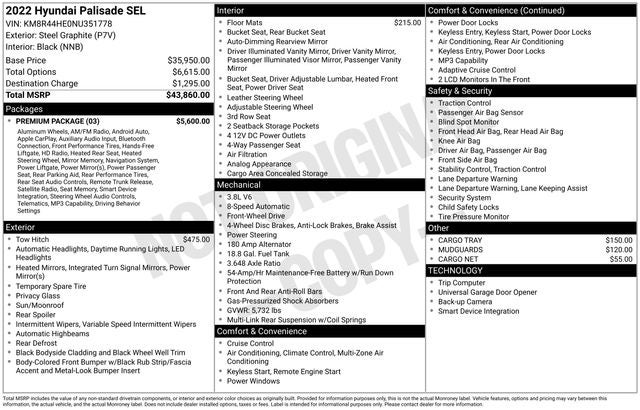 2022 Hyundai PALISADE SEL