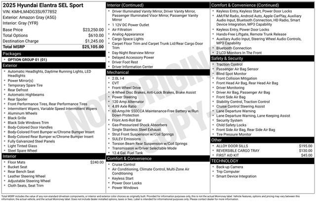 2025 Hyundai ELANTRA SEL Sport