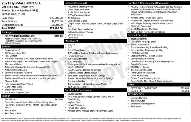 2021 Hyundai ELANTRA SEL