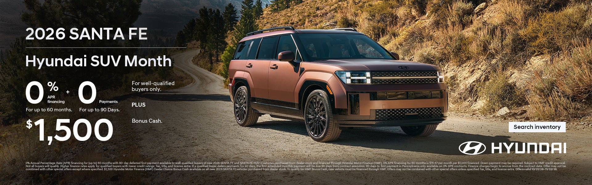 0% APR for 60 mos. + 0 Payments for 90 Days + $1,500